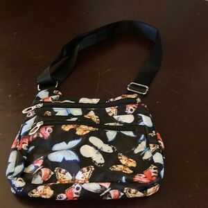 Colorful Butterfly Pattern Crossbody Bag Nylon Lightweight